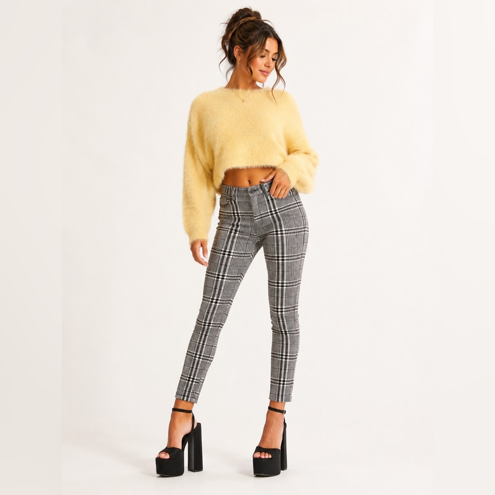 EXPRESS 🖤🤍 Sloan Black and White Houndstooth skinny ankle dress slacks